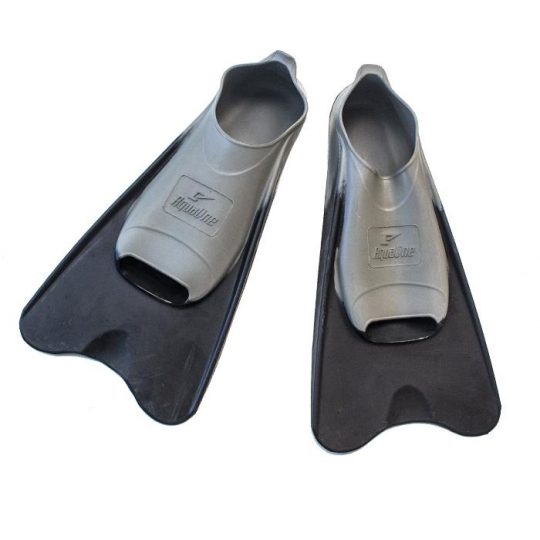 Aqualine Short Swim Fin - Grey/Black (Size: 11-12)
